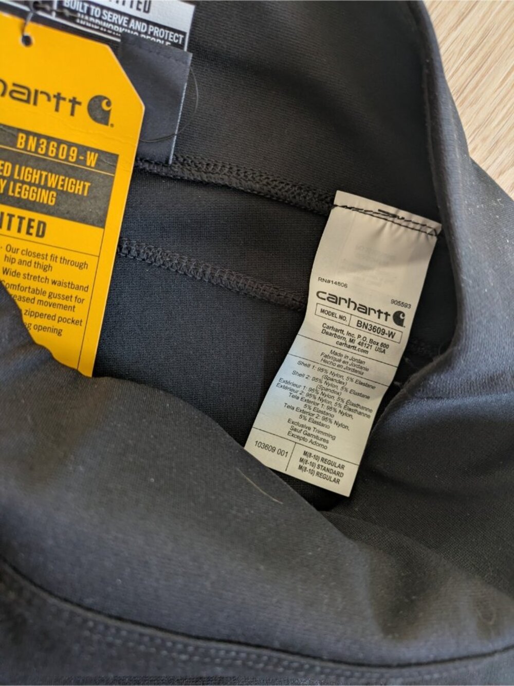 NWT Carhartt Womens Force Fitted Lightweight Utility Legging Black Medium bm3609 - Picture 4 of 5